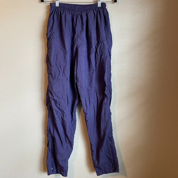 Vintage Nike Track Pants Grape Purple Nylon Joggers Subtle Embroider 90s Small - Picture 1 of 15